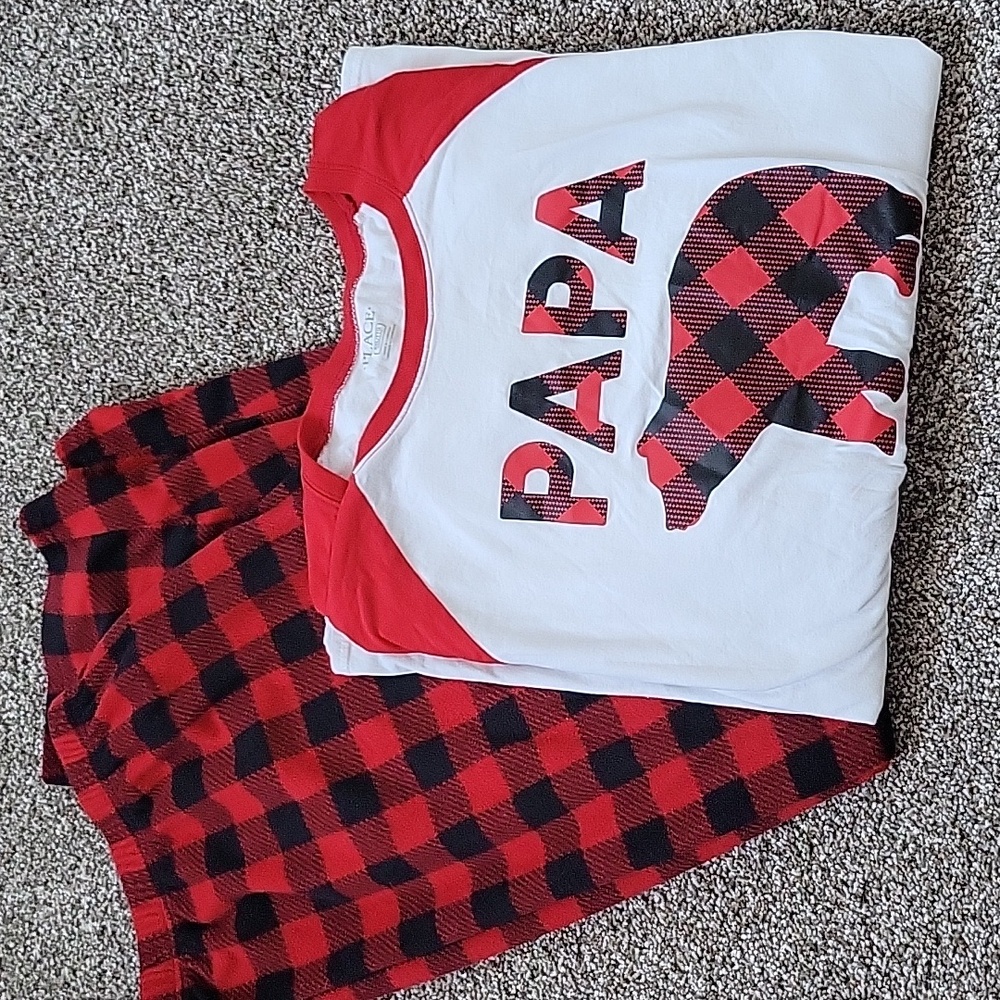 Childrens Place PAPA bear Christmas pajama set